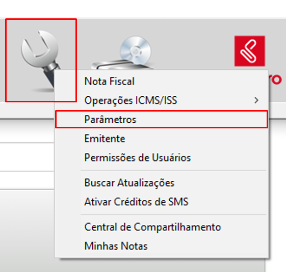 Acesso a Configurações e Parâmetros no ClippPRO Configurações e Parâmetros