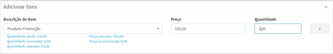 Informações complementares do produto ao adicionar no pedido Adicionar produto ao pedido