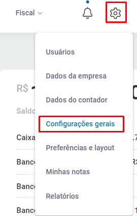 Tela de Configurações gerais do Zweb Configurações gerais do Zweb