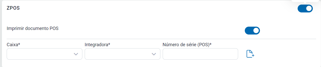 Opção do ZPOS marcada como SIM ZPOS marcado como SIM