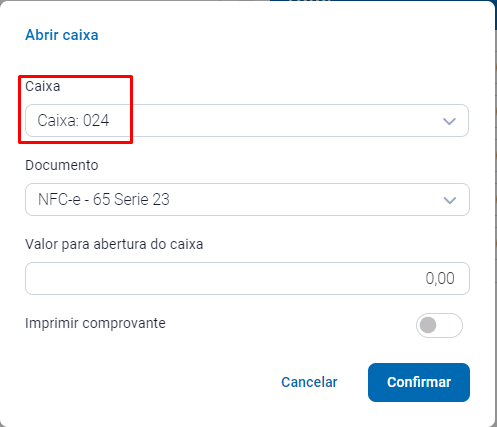 Abertura do caixa no PDV para venda pelo ZPOS Abertura de caixa no PDV