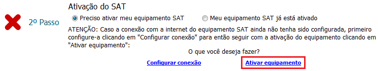 Ativar equipamento