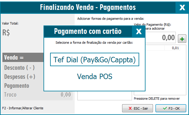 NFC-e com cartão via TEF Dedicado