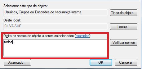 Adicao do usuario Todos nas permissoes Usuario Todos nas permissoes